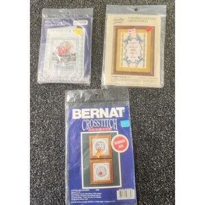 Lot of 3 Vintage Cross Stitch Mixed Something Special, Bernat, Design - Sealed